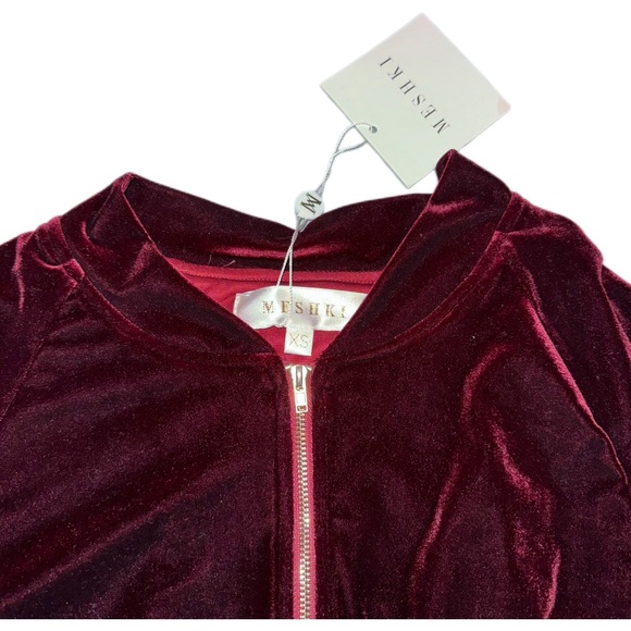 NWT Meshki Velour Tracksuit Set in Burgundy/Maroon - Picture 6 of 8